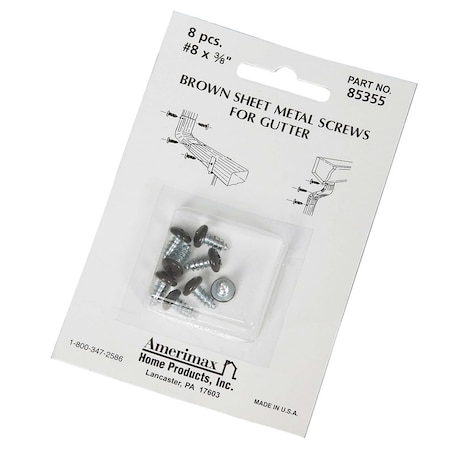 Amerimax Home Products Amerimax 8 Sizes X 3/8 in. L Phillips/Slotted Round Head Sheet Metal Screws 8 pk 85355
